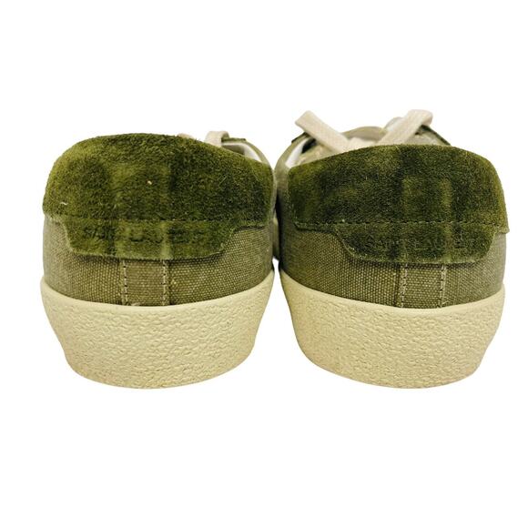SAINT LAURENT Olive Distressed Canvas Court Logo Embroidered SL/06 Sneakers 36.5 - Picture 6 of 12